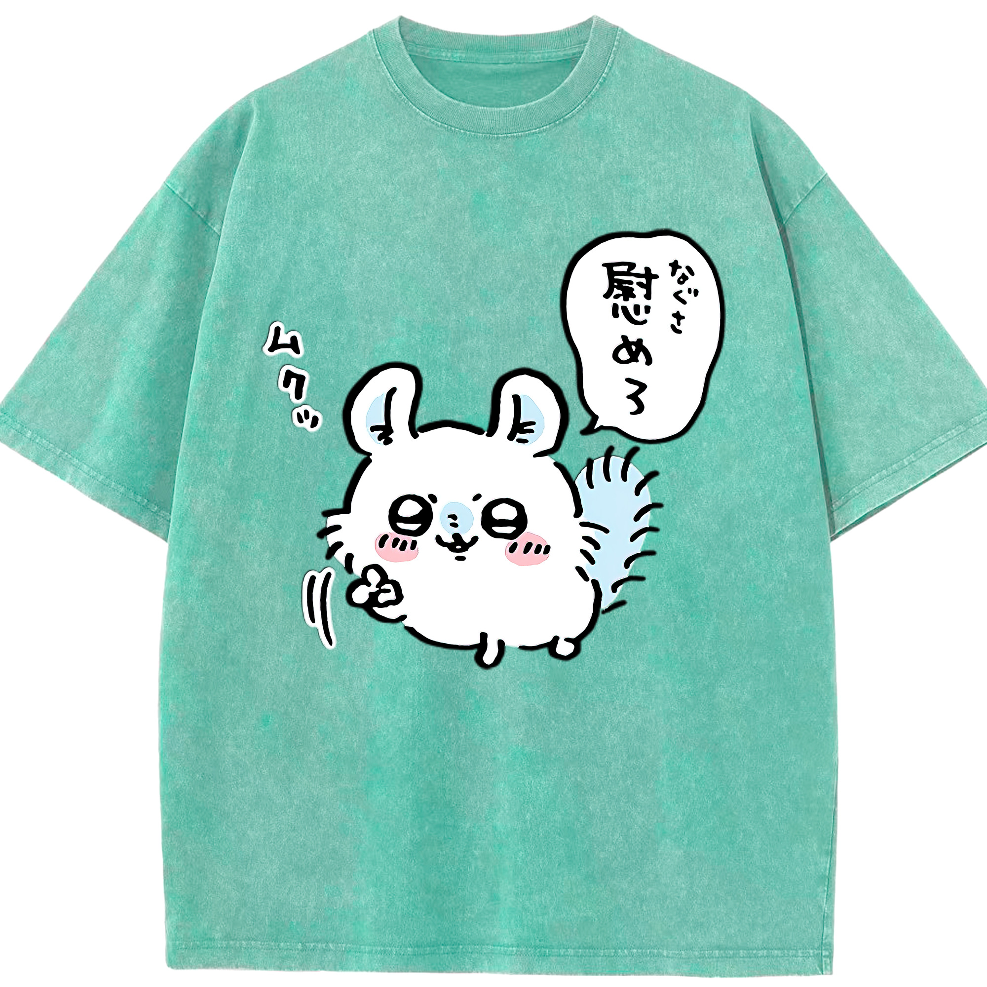 （画像用） ちいかわ モモンガ Chii-kawa Momonga 綿100% ヴィンテージ風 半袖Tシャツ（フロントプリント）